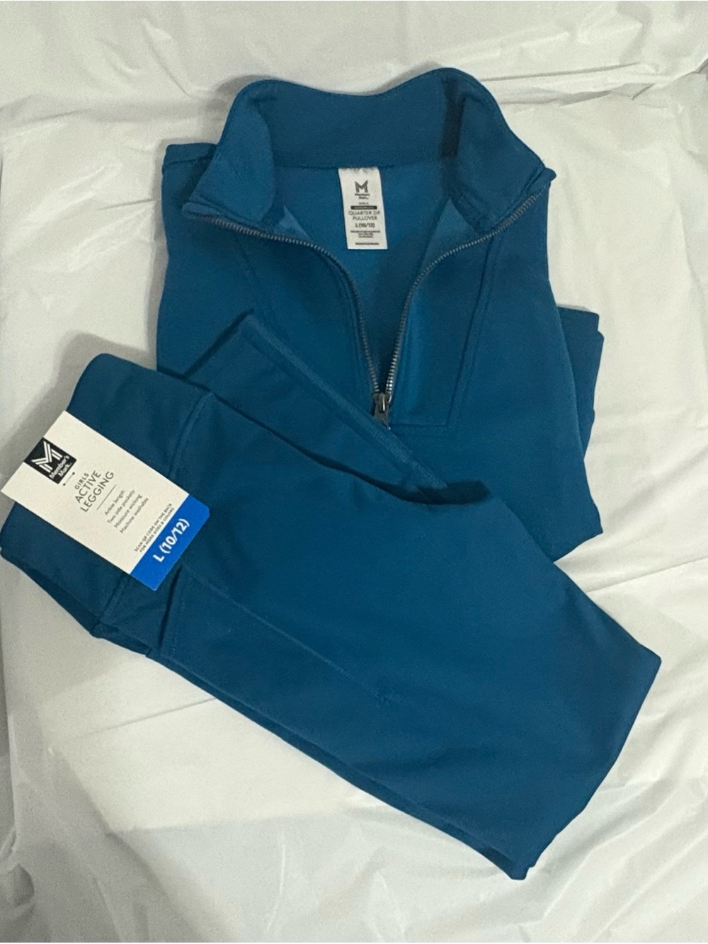 Mossimo Teal Kids Matching Set - Quarter-Zip Top & Leggings
